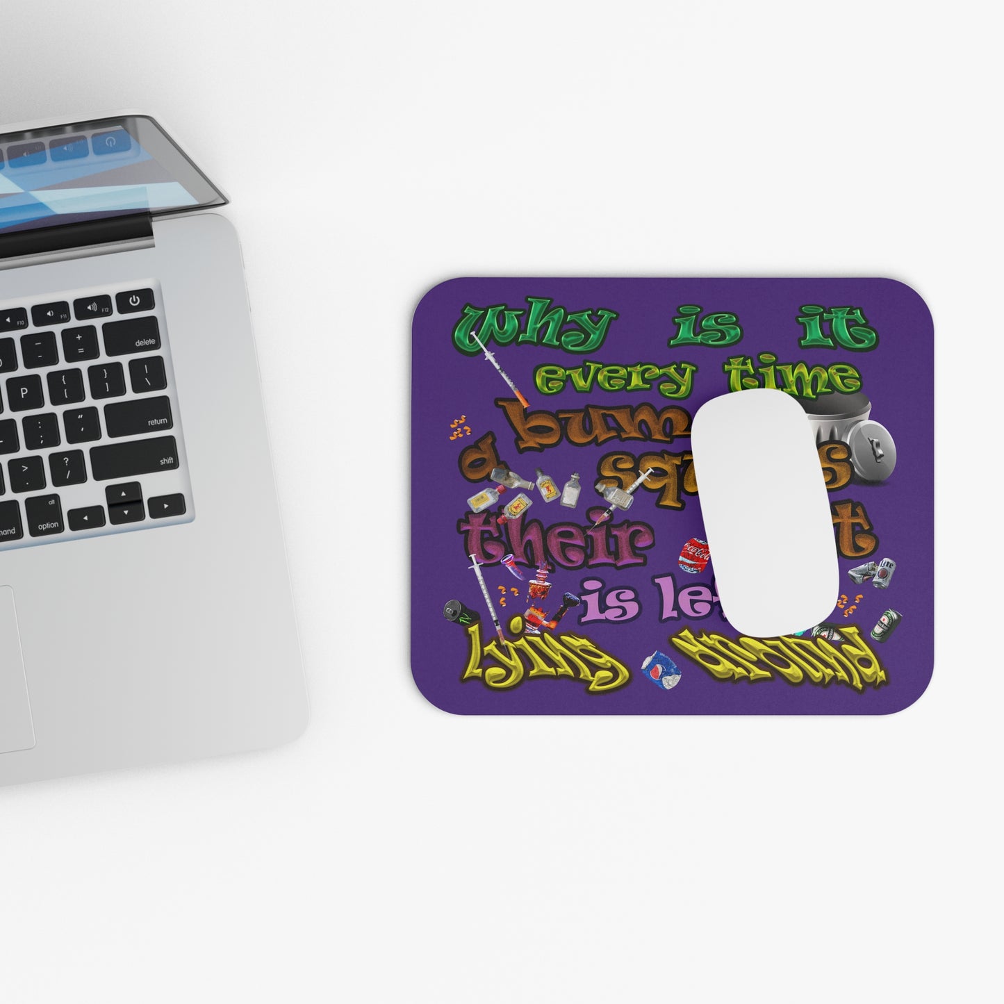the bum's shit - Mouse Pad (Rectangle) (purple)