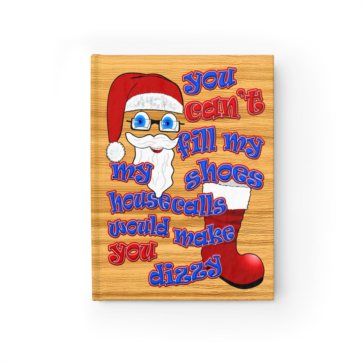 santa's shoes - journal-lined (butterscotch wood finish)