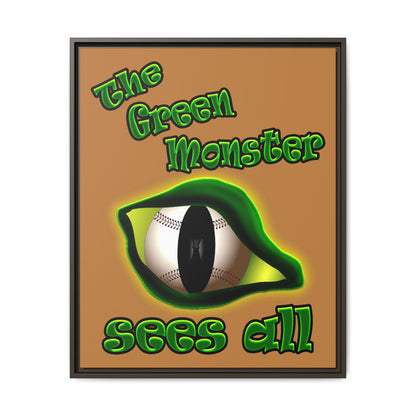 green monster - framed canvas art (light brown)