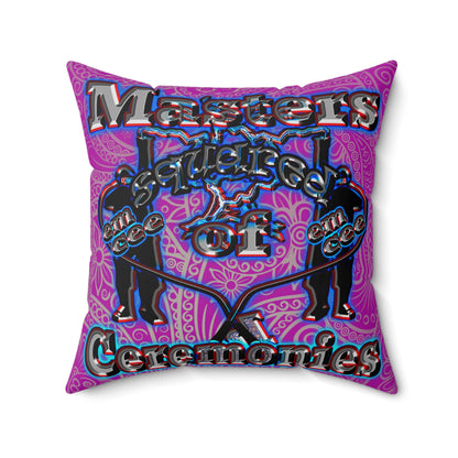 em cee squared - Spun Polyester Square Pillow - (pink swirl)