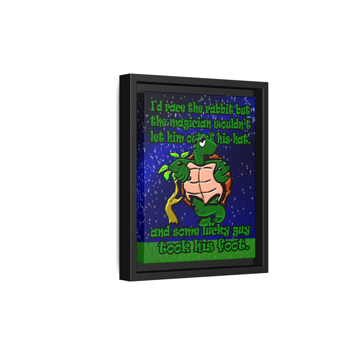 turtle race - framed canvas art ('snoops' background)