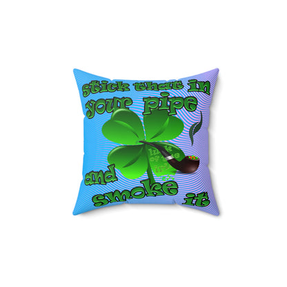 celtics logo - Spun Polyester Square Pillow - (light blue-purple wave)