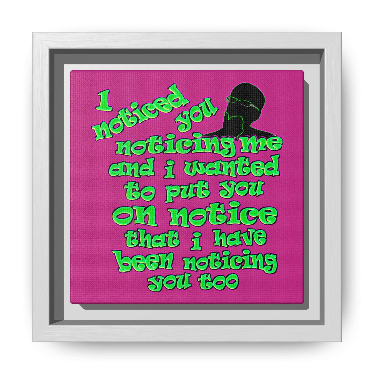 noticed you noticing - framed canvas art (pink)