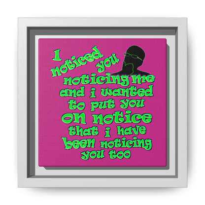 noticed you noticing - framed canvas art (pink)