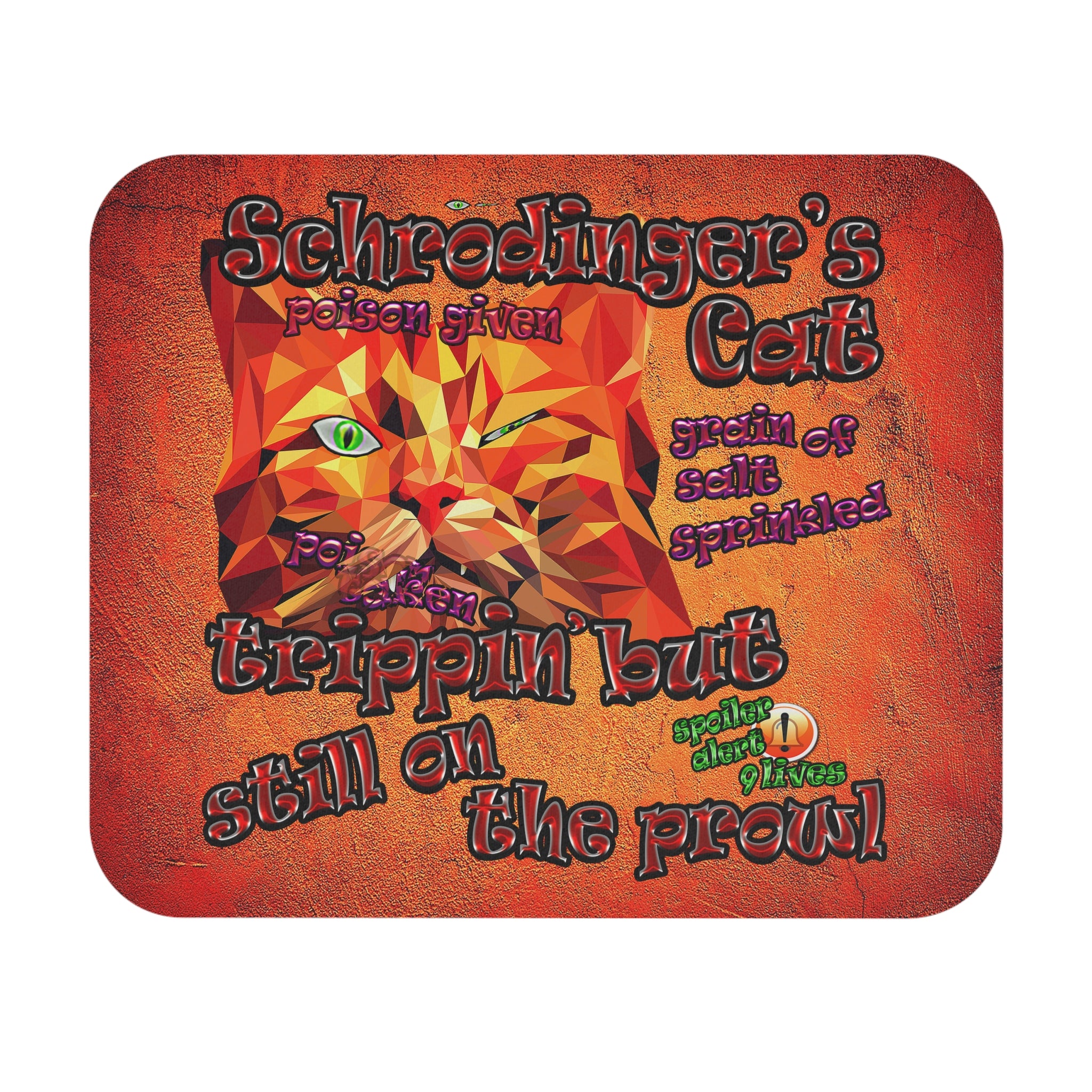 schrodinger's cat - Mouse Pad (Rectangle) (burnt orange)