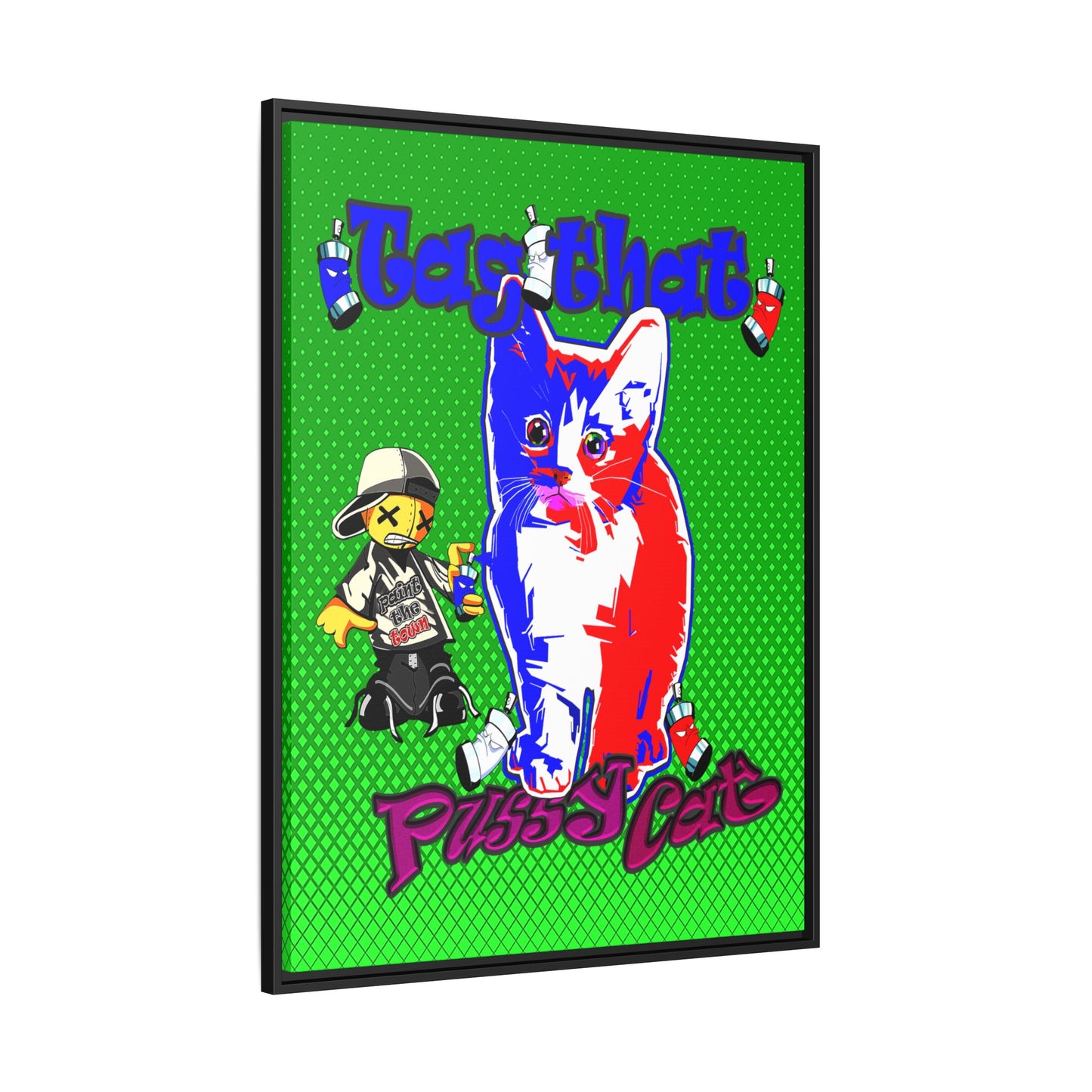 tag that - framed canvas art (logo green)