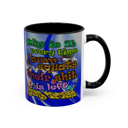the bum's shit - Accent Mug (blue-white wave)