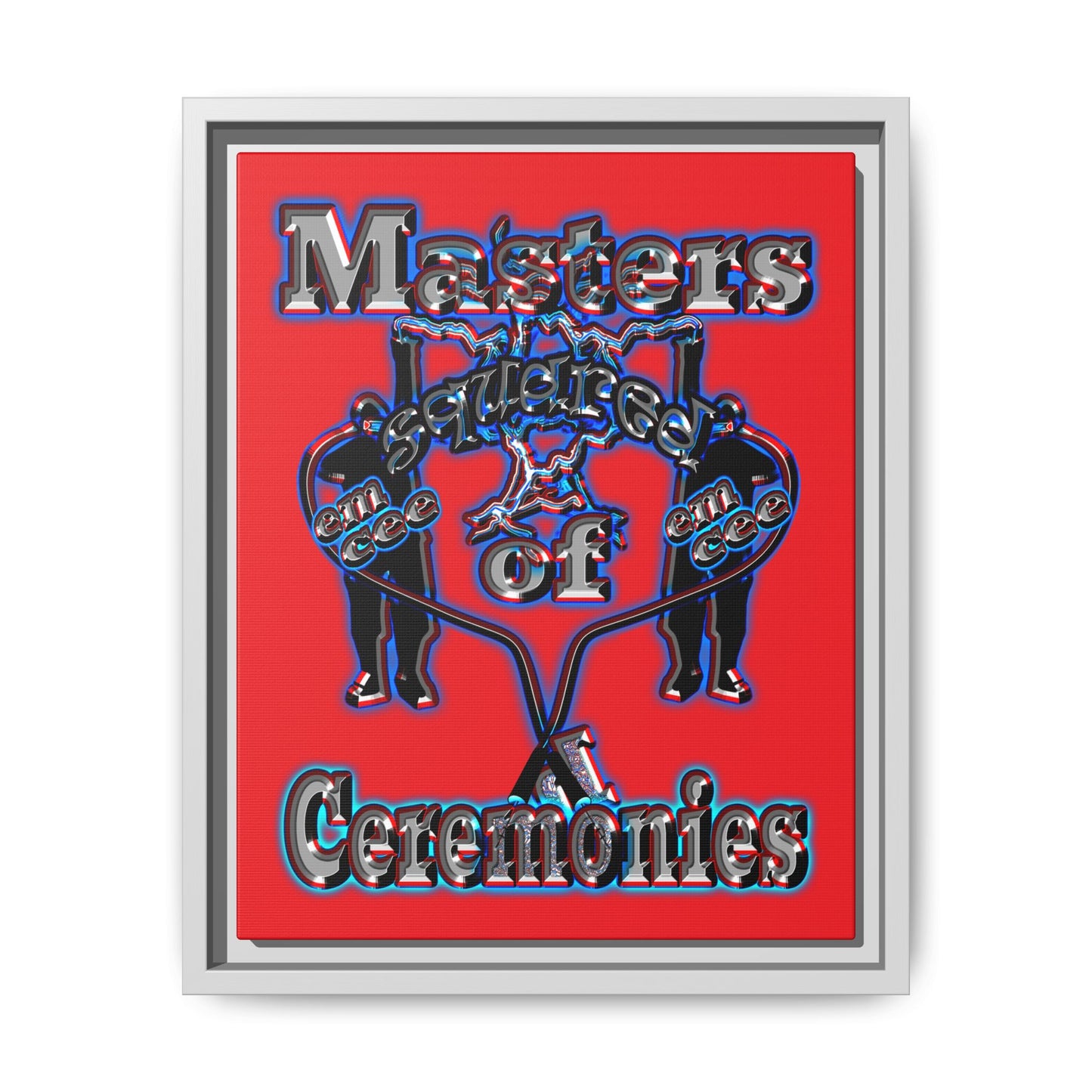 em cee squared - framed canvas art (red)