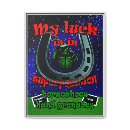 my luck - framed canvas art ('snoops' background)
