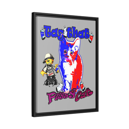 tag that - framed canvas art (light grey)