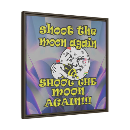 shoot the moon again - framed canvas art (grey-pink wave)