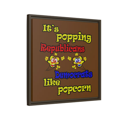 popping like popcorn - framed canvas art (brown)