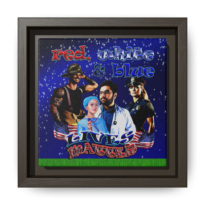 rw&b lives matter - framed canvas art ('snoops' background)