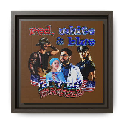 rw&b lives matter - framed canvas art (brown)