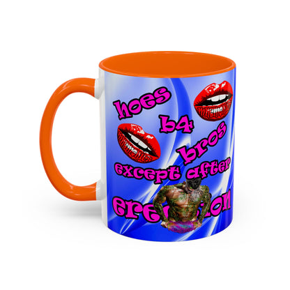 hoes b4 bros - Accent Mug (blue-white wave)