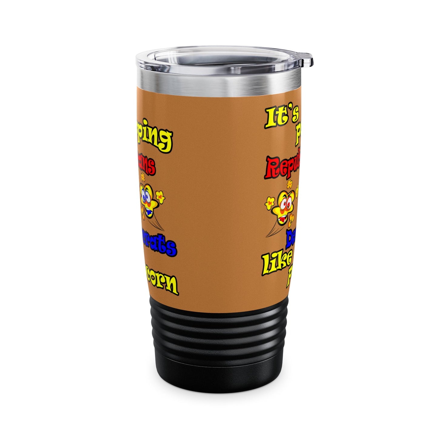 popping like popcorn - Ringneck Tumbler, 20oz (light brown)