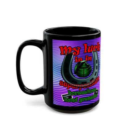my luck - Black Mug (purple wave)