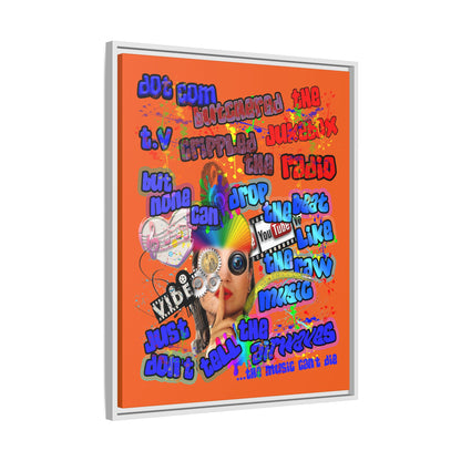 drop the beat - framed canvas art (orange)