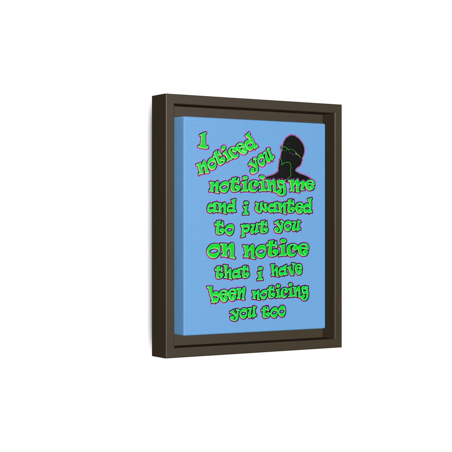 noticed you noticing - framed canvas art (light blue)