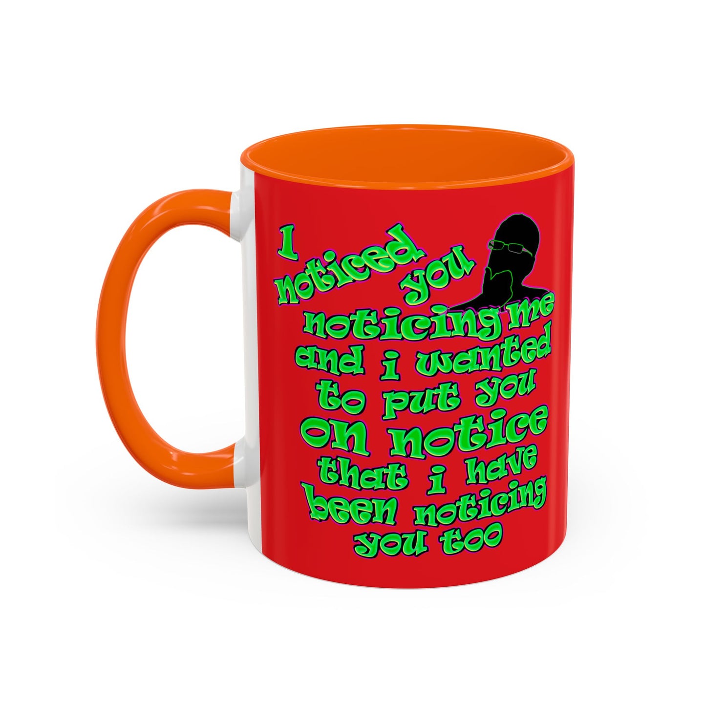 noticed you noticing - Accent Mug (red)