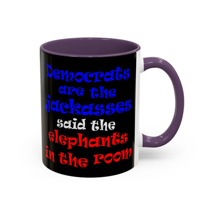 donkeys and elephants - Accent Mug (black)
