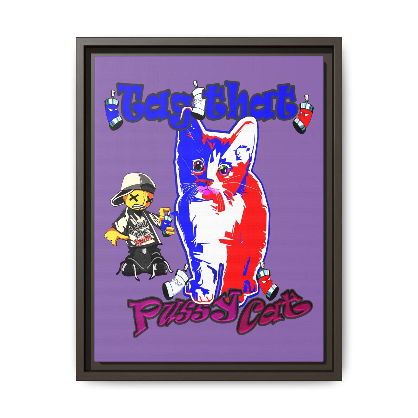 tag that - framed canvas art (light purple)