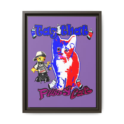 tag that - framed canvas art (light purple)