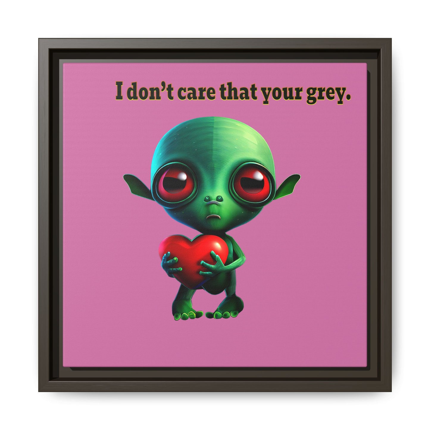 I don't care that your grey - framed canvas art (light pink)