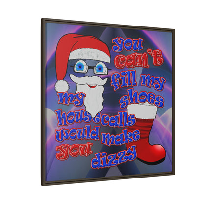 santa's shoes - framed canvas art (grey-pink wave)