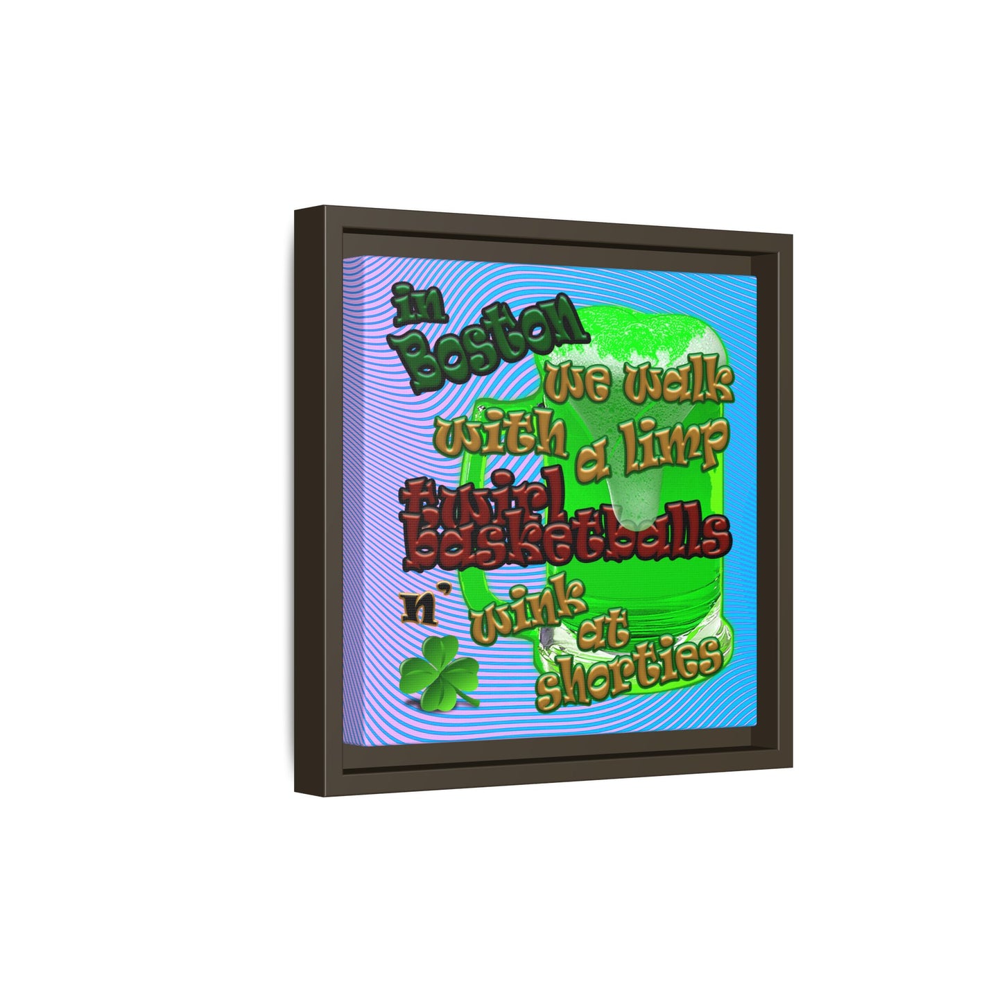 celtics logo - framed canvas art (light blue-purple wave)