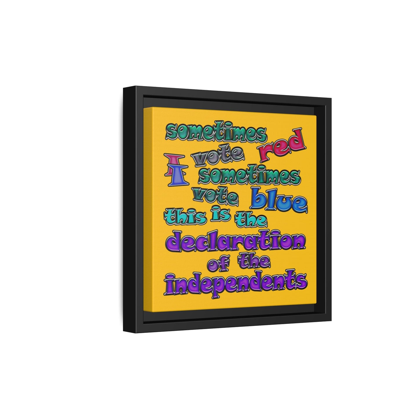 declaration of the independents - framed canvas art (yellow)