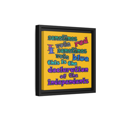 declaration of the independents - framed canvas art (yellow)
