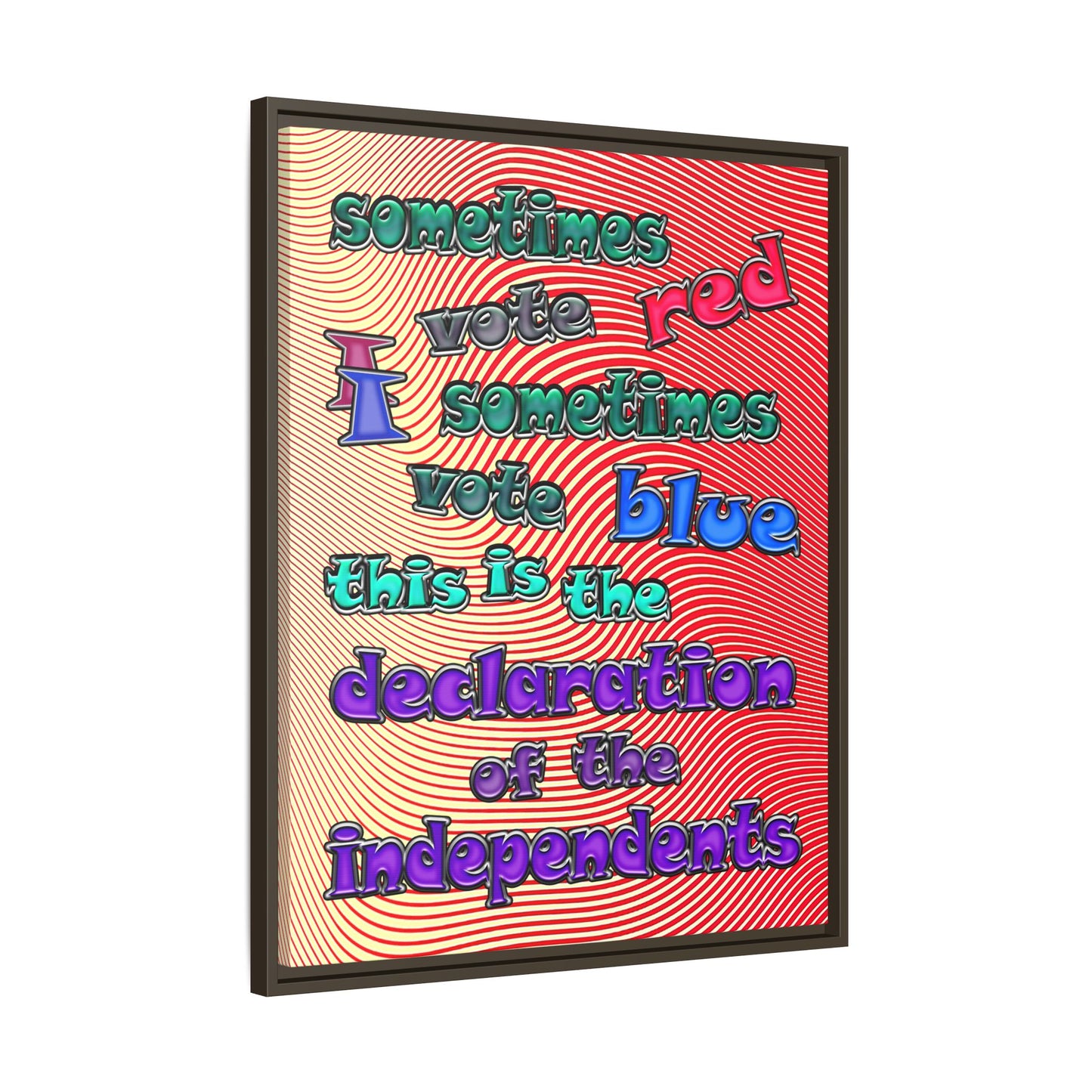 declaration of the independents - framed canvas art (yellow-orange wave)