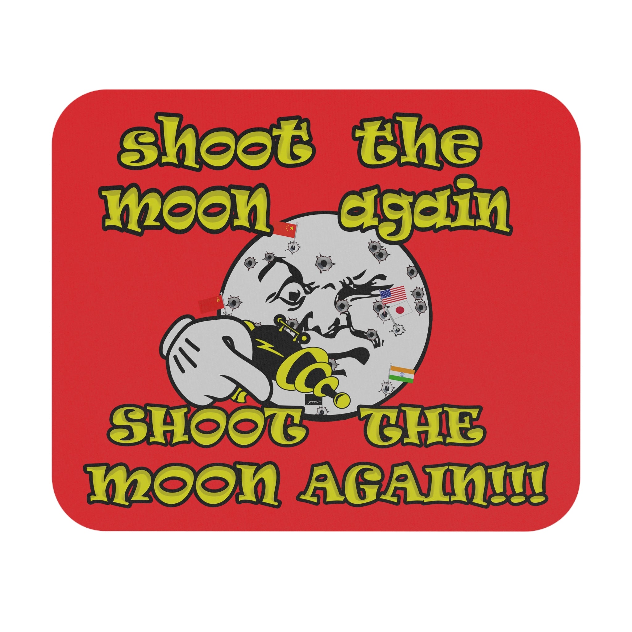 shoot the moon again - Mouse Pad (Rectangle) (red)