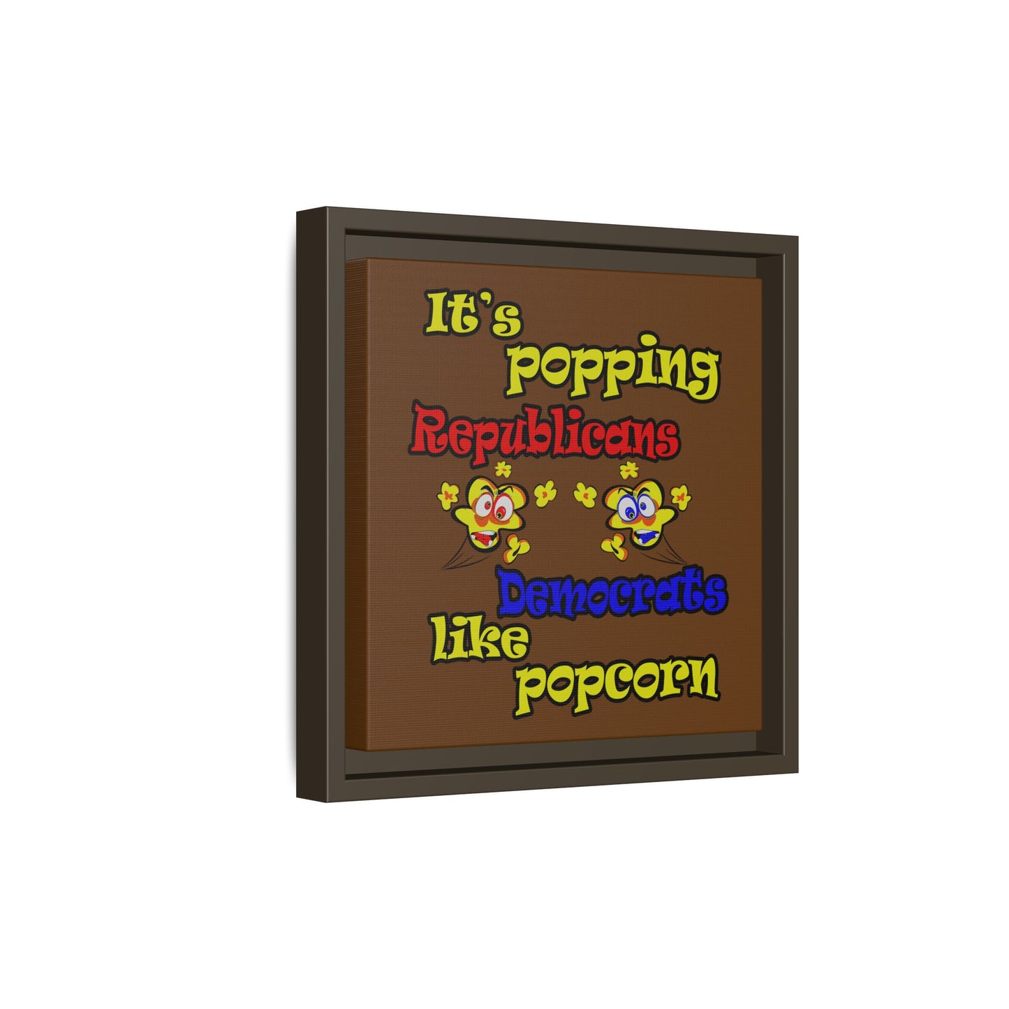 popping like popcorn - framed canvas art (brown)
