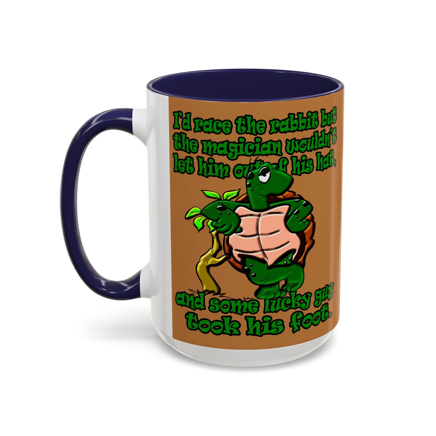 turtle race - Accent Mug (light brown)