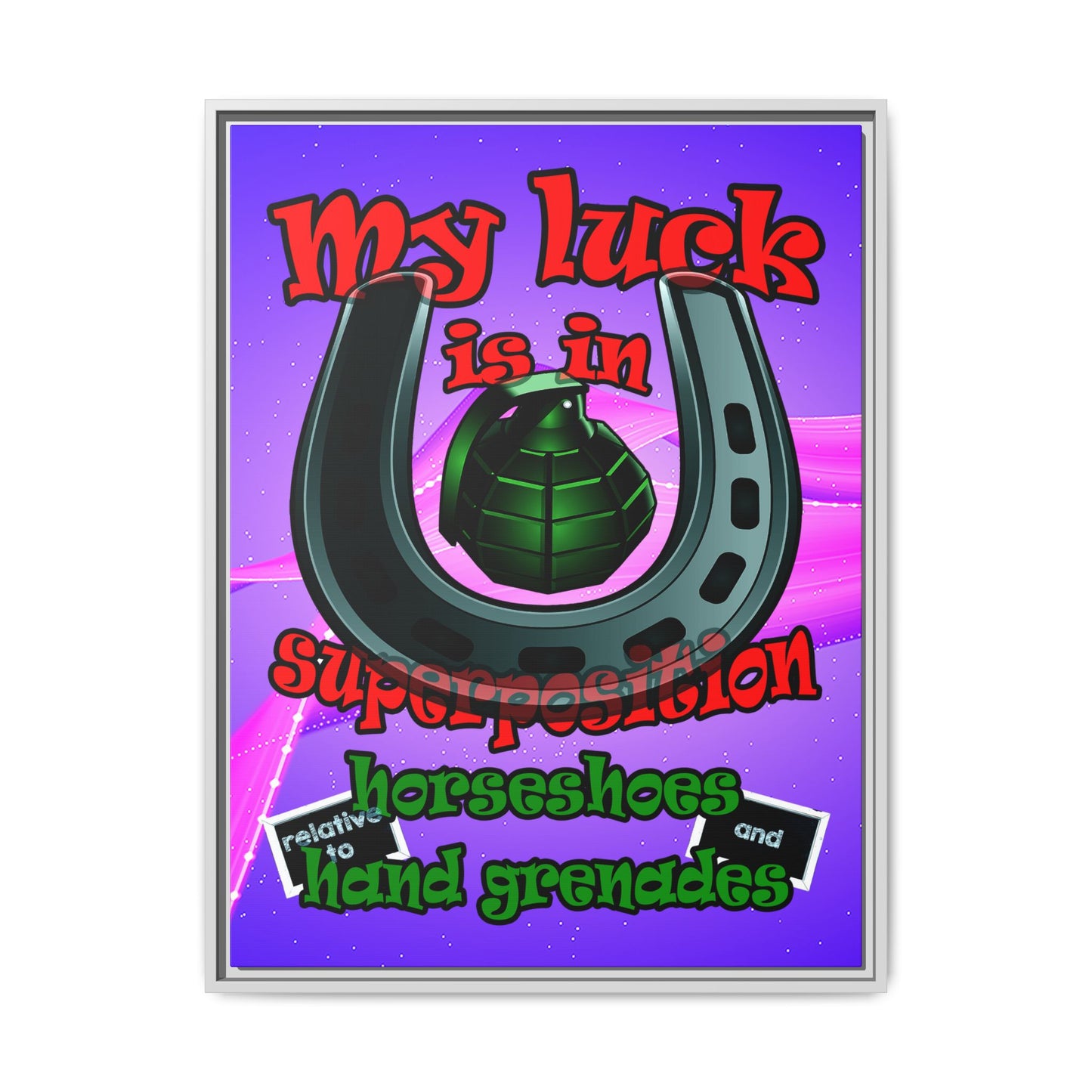 my luck - framed canvas art (purple-pink wave)