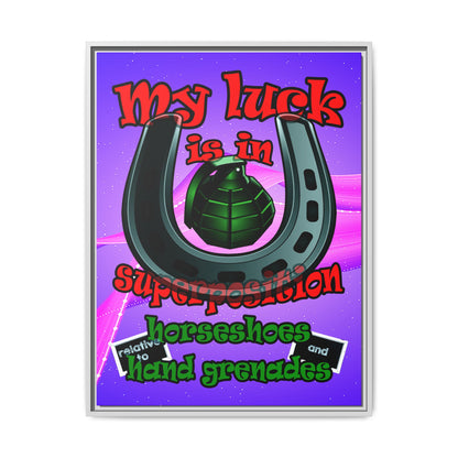 my luck - framed canvas art (purple-pink wave)
