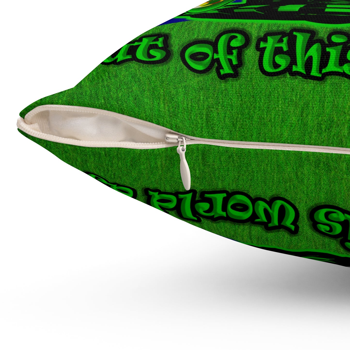 disc jockey - Spun Polyester Square Pillow - ('snoops' background)