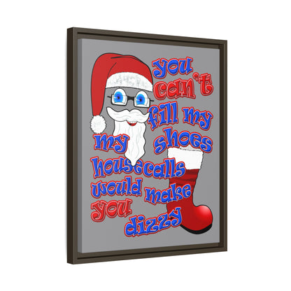 santa's shoes - framed canvas art (grey)