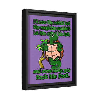 turtle race - framed canvas art (light purple)