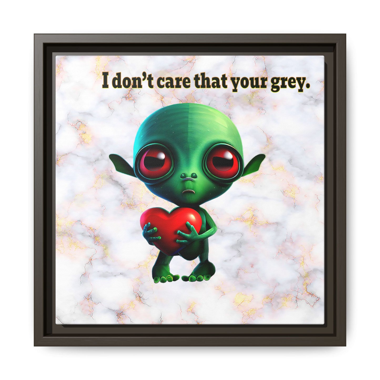 I don't care that your grey - framed canvas art (white marble)