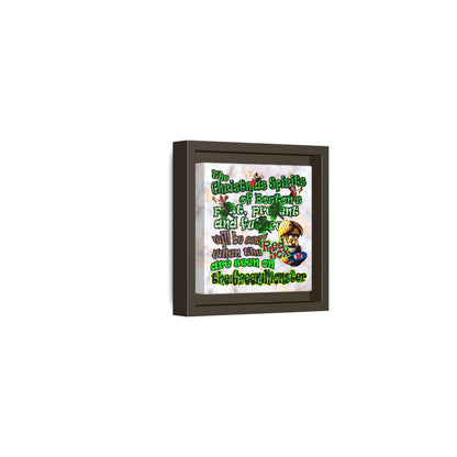 christmas spirits of boston - framed canvas art (white marble)