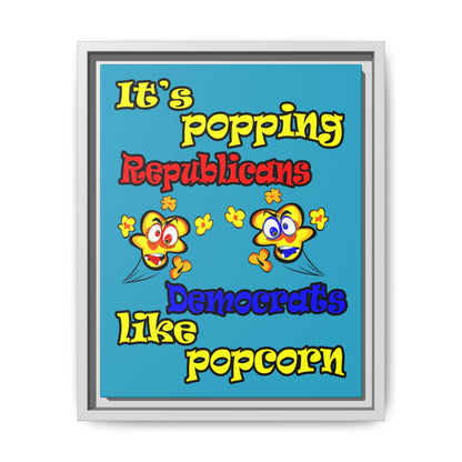 popping like popcorn - framed canvas art (turquoise)
