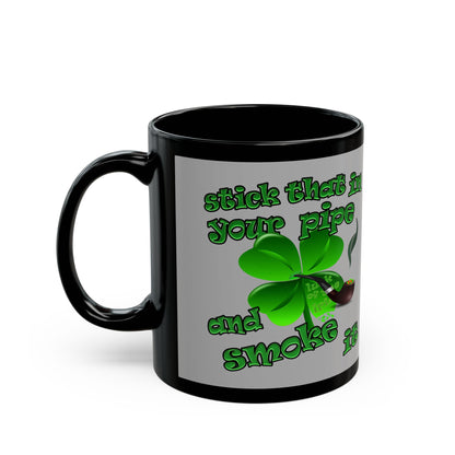 celtics logo - Black Mug (light grey)