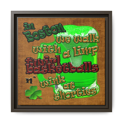 celtics logo - framed canvas art (brown papyrus)