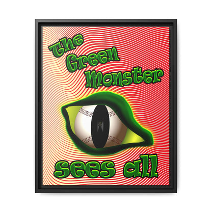 green monster - framed canvas art (yellow-orange wave)