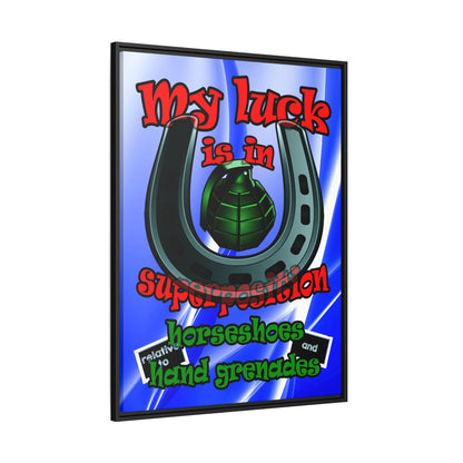 my luck - framed canvas art (blue-white wave)