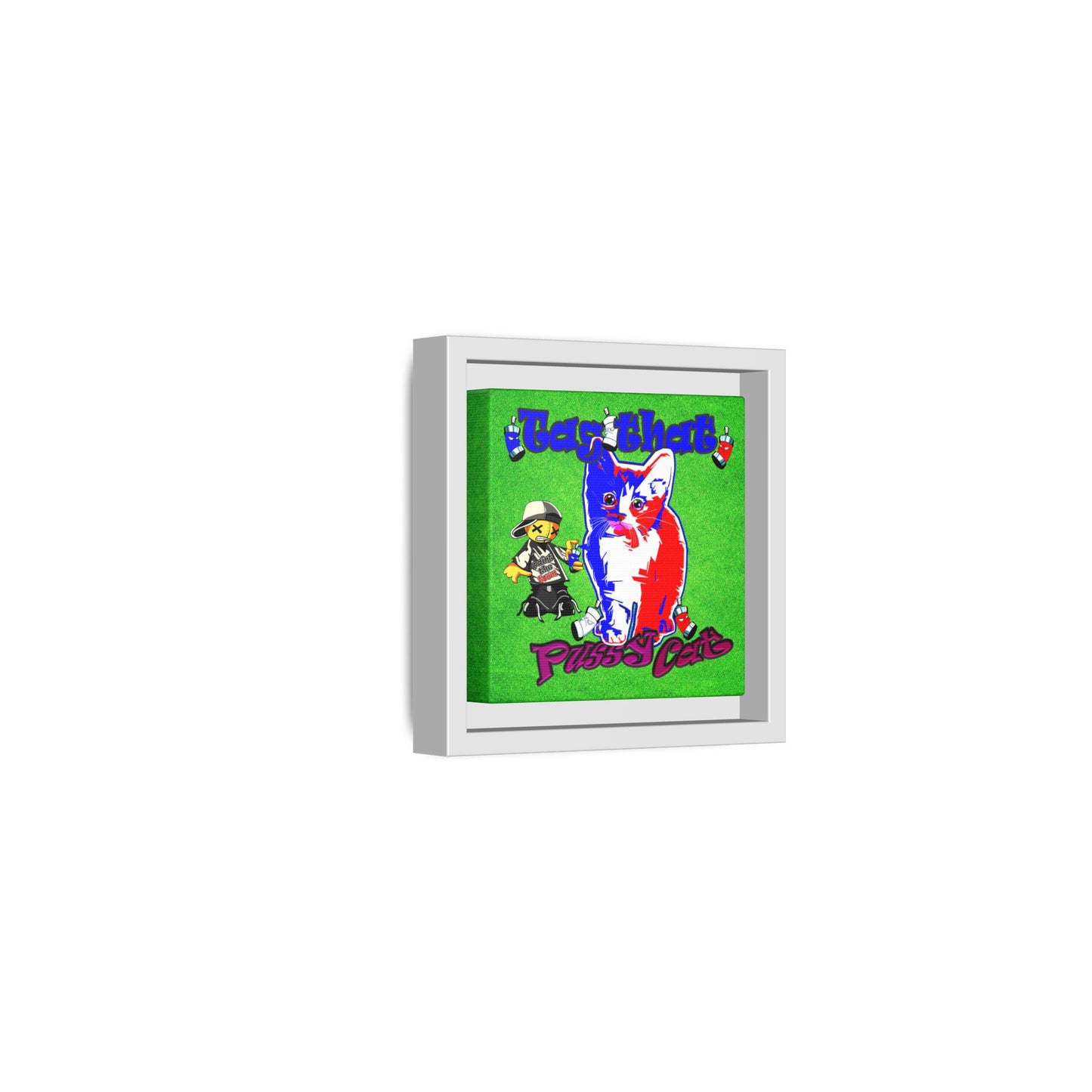 tag that - framed canvas art (green turf)