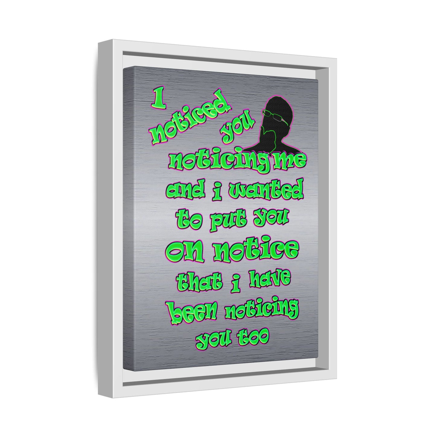 noticed you noticing - framed canvas art (brushed nickel)